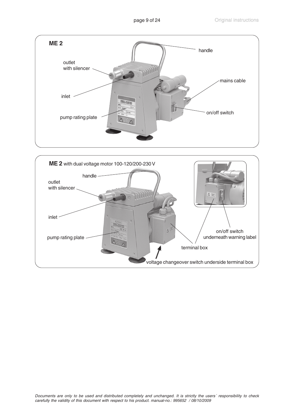 VACUUBRAND MZ 2D User Manual | Page 9 / 24