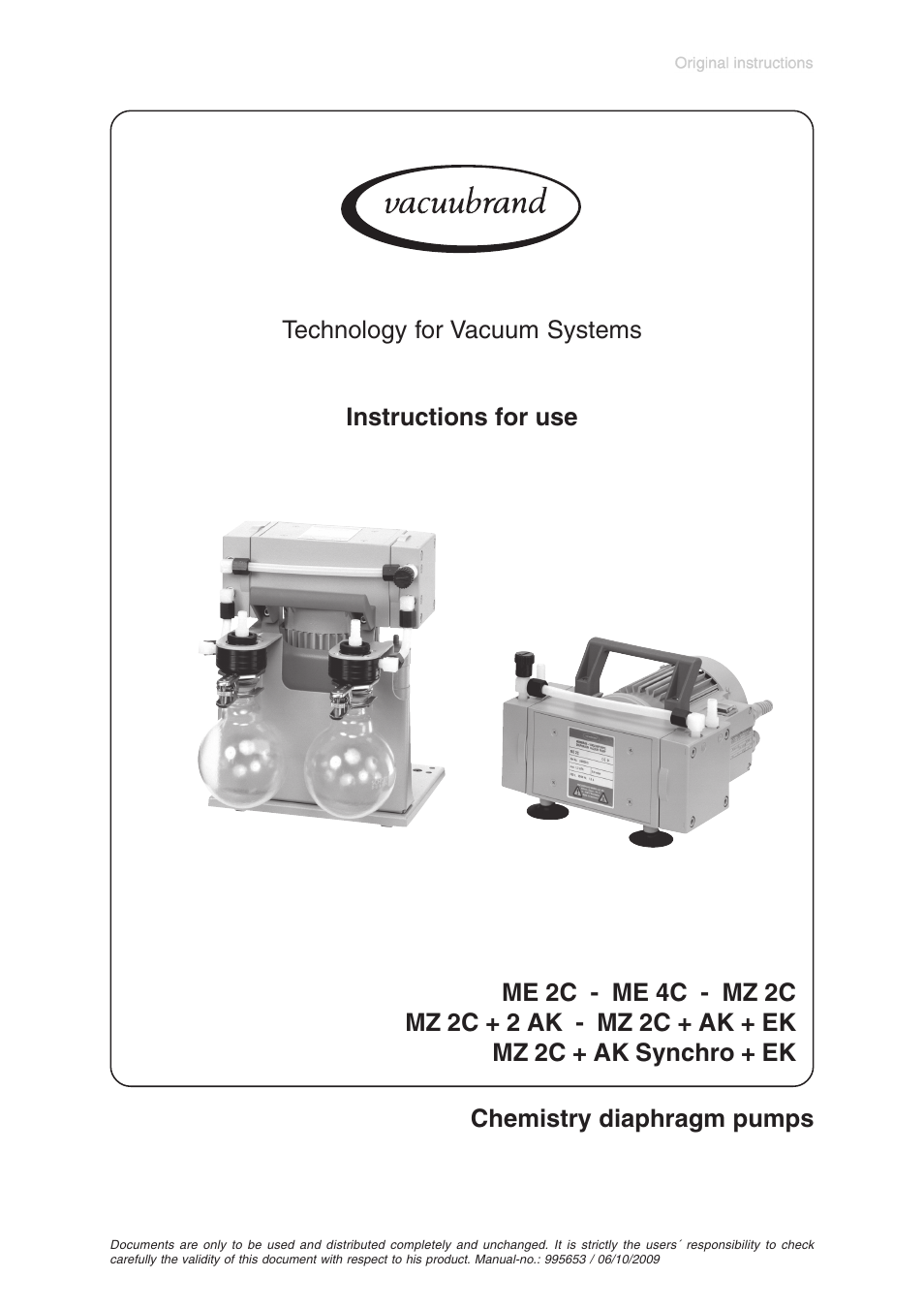 VACUUBRAND MZ 2C +AK+EK User Manual | 28 pages