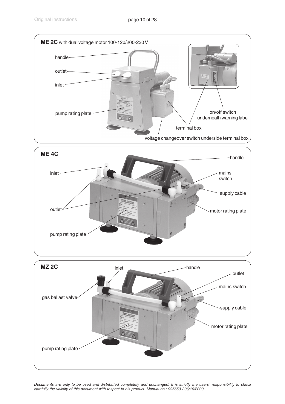 VACUUBRAND MZ 2C +AK+EK User Manual | Page 10 / 28