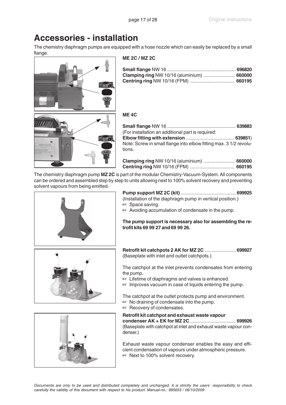 Accessories - installation | VACUUBRAND MZ 2C +AK+EK User Manual | Page 17 / 28