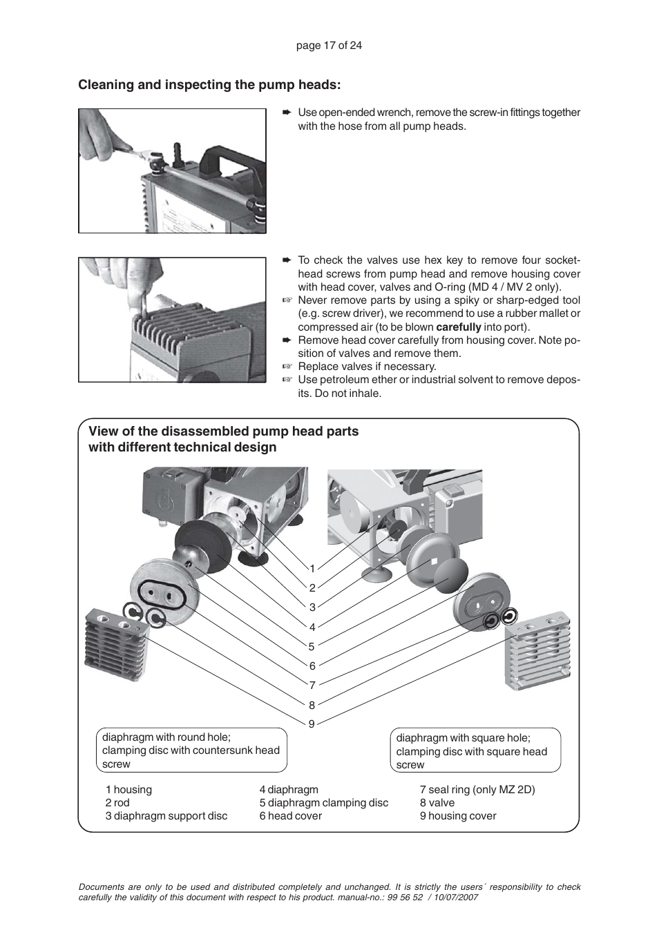 VACUUBRAND ME 2SI User Manual | Page 21 / 28