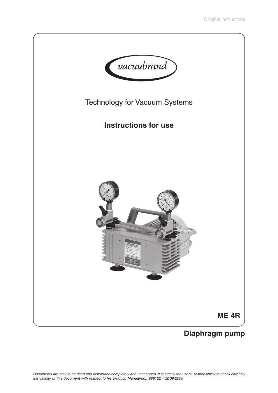 VACUUBRAND ME 4R User Manual | 21 pages