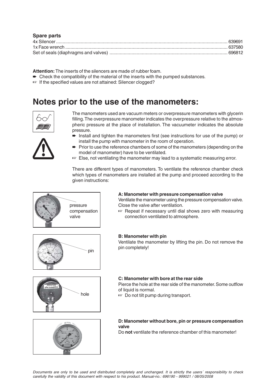 VACUUBRAND ME 8SI User Manual | Page 5 / 28