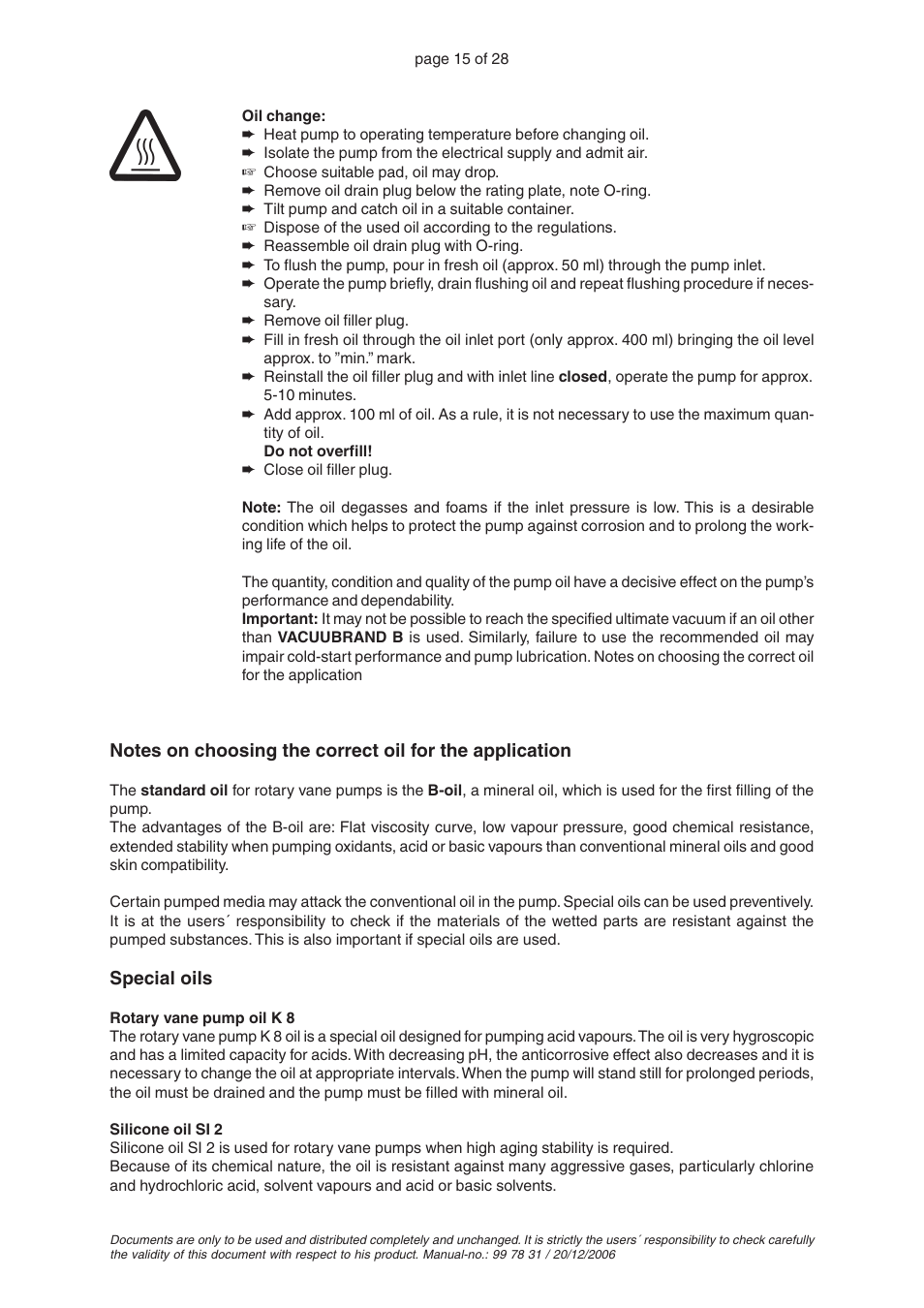 VACUUBRAND RC 5 User Manual | Page 15 / 28