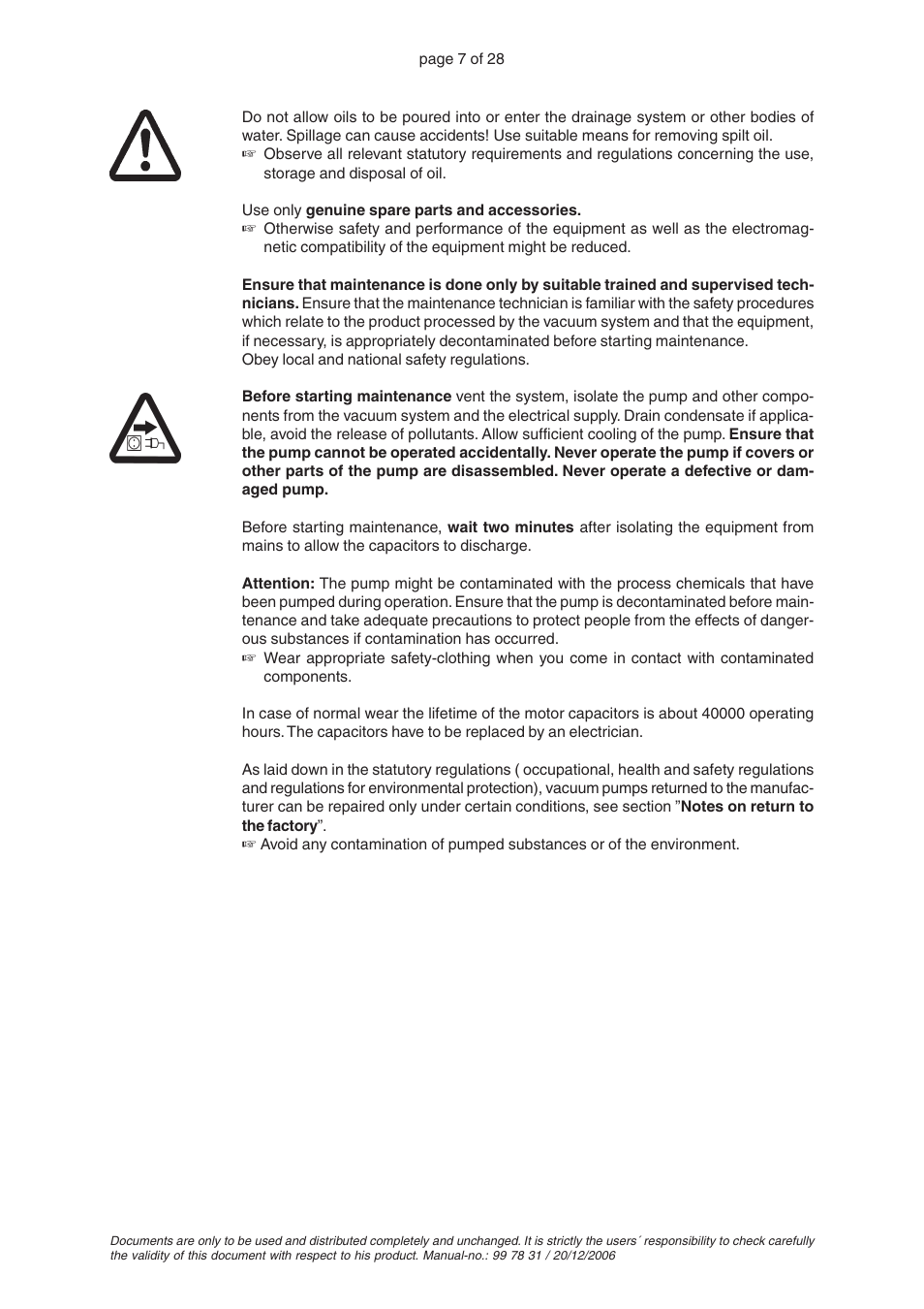 VACUUBRAND RC 5 User Manual | Page 7 / 28