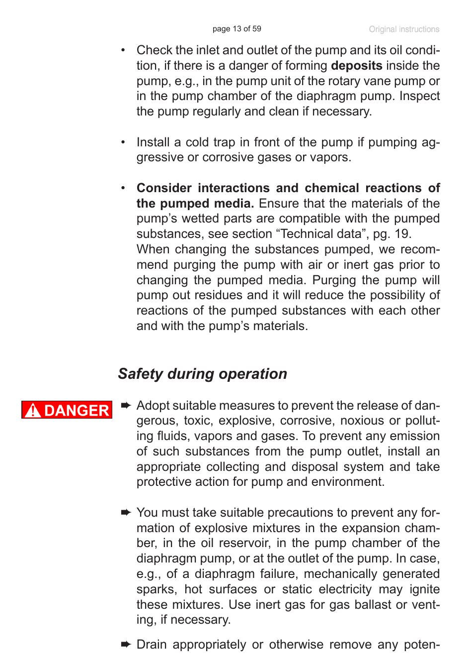 Safety during operation | VACUUBRAND RC 6 User Manual | Page 13 / 59