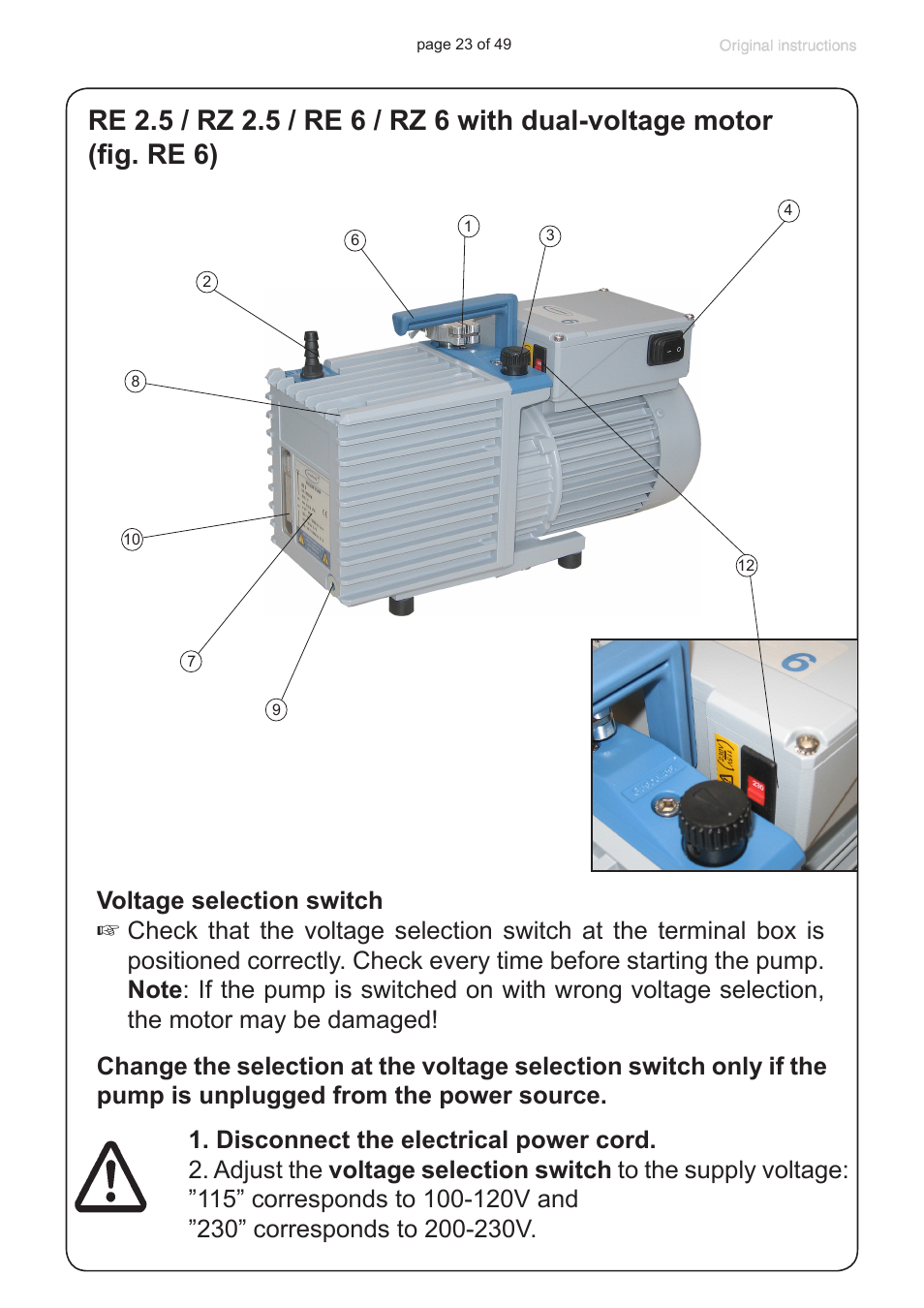 VACUUBRAND RZ 9 User Manual | Page 23 / 49