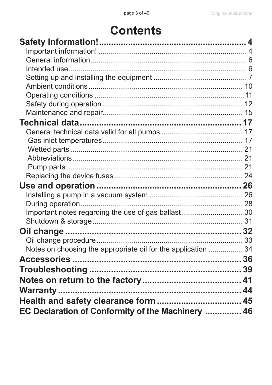 VACUUBRAND RZ 9 User Manual | Page 3 / 49