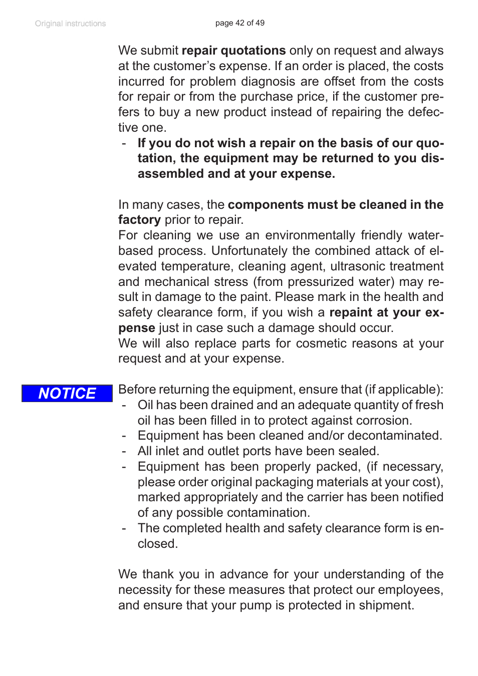 Notice | VACUUBRAND RZ 9 User Manual | Page 42 / 49