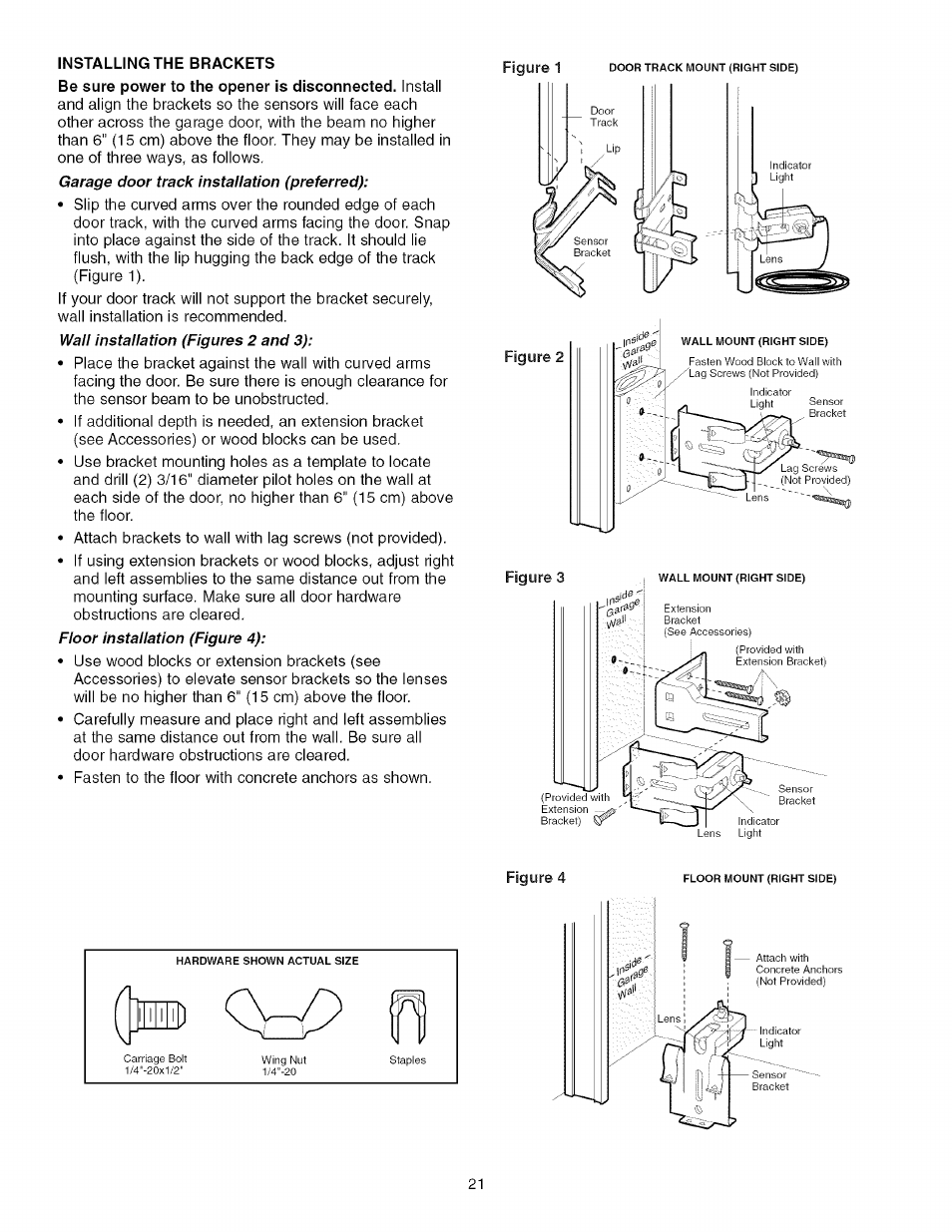 Installing the brackets | Craftsman 139.53918d User Manual | Page 21 / 79