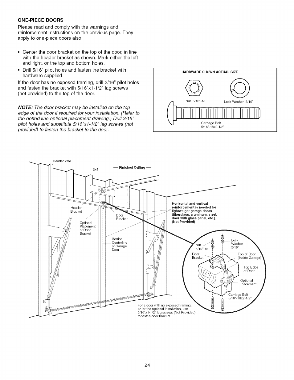 One-piece doors | Craftsman 139.53918d User Manual | Page 24 / 79