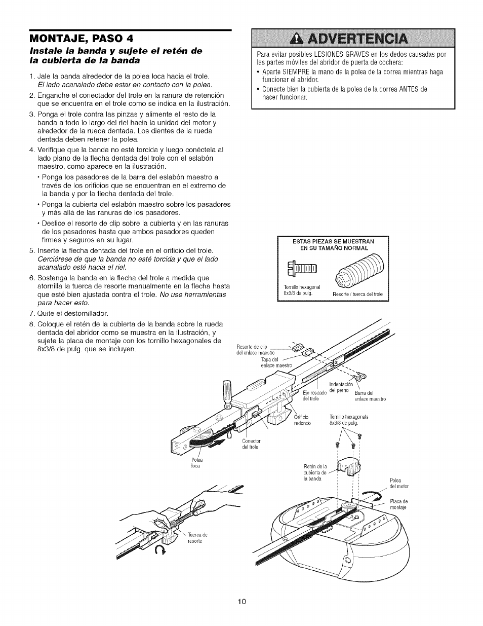 Aádvertíncia, Montaje, paso 4 | Craftsman 139.53918d User Manual | Page 49 / 79