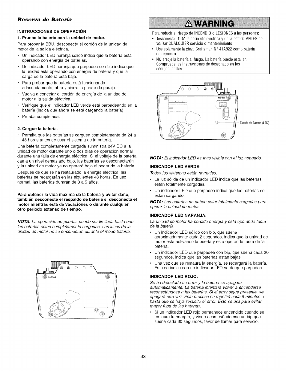 Fleserva de, A warning | Craftsman 139.53918d User Manual | Page 72 / 79