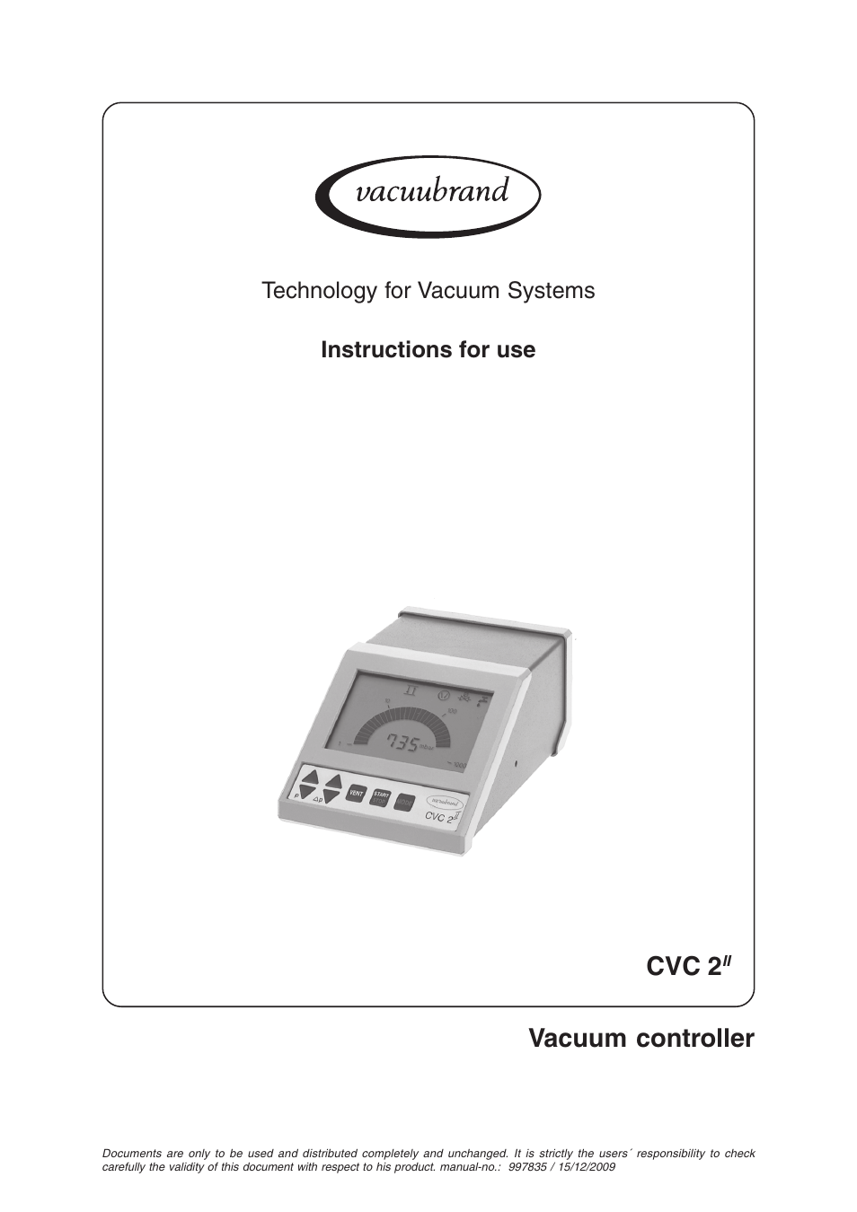 VACUUBRAND CVC 2II User Manual | 36 pages