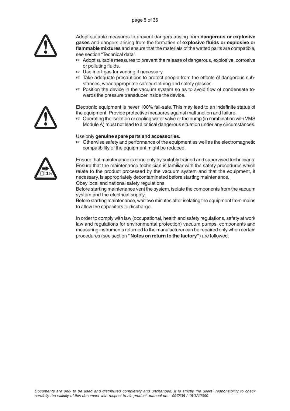 VACUUBRAND CVC 2II User Manual | Page 5 / 36