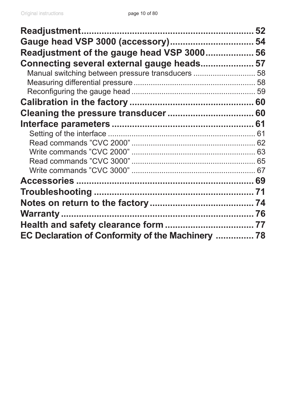 VACUUBRAND CVC 3000 User Manual | Page 10 / 80