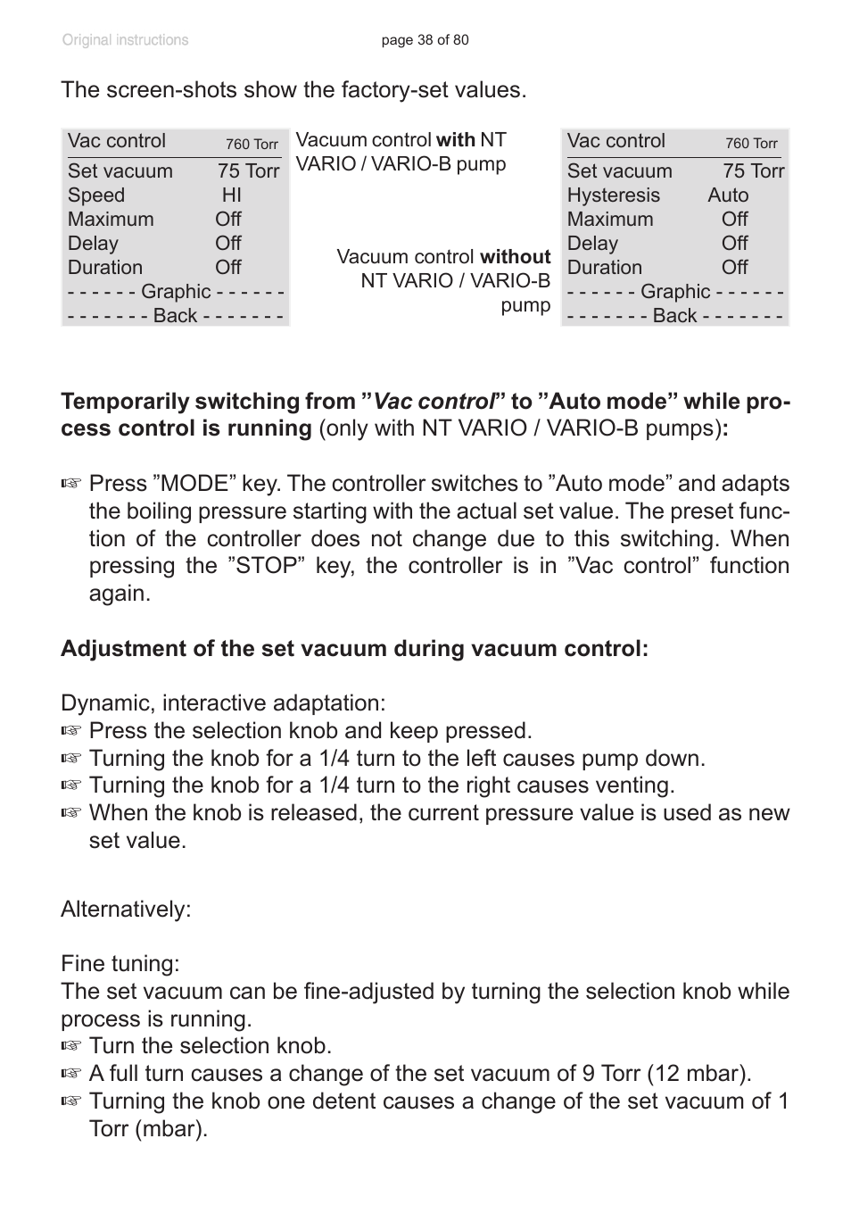 VACUUBRAND CVC 3000 User Manual | Page 38 / 80