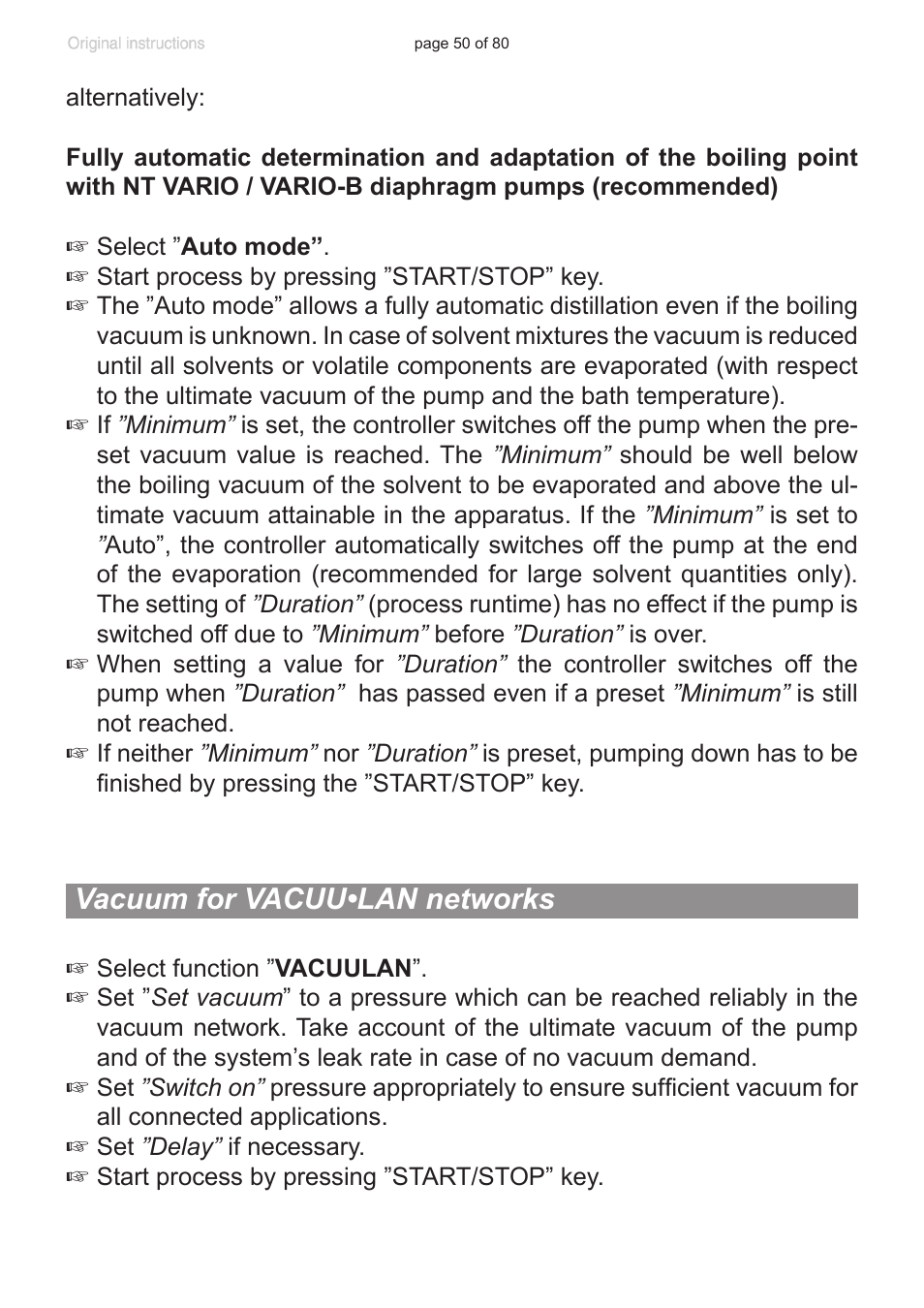 Vacuum for vacuu•lan networks | VACUUBRAND CVC 3000 User Manual | Page 50 / 80