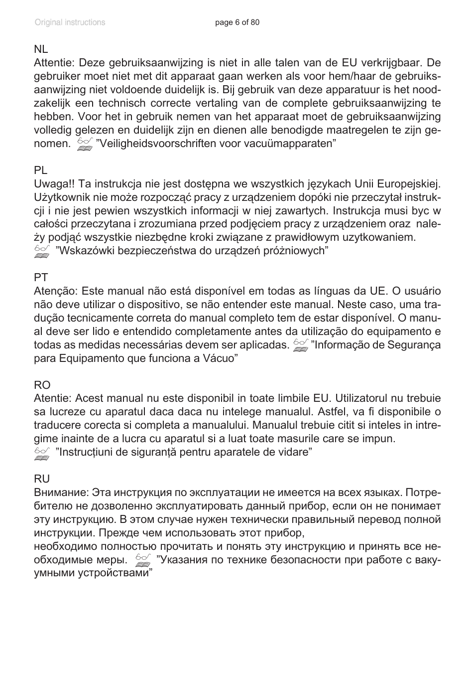 VACUUBRAND CVC 3000 User Manual | Page 6 / 80