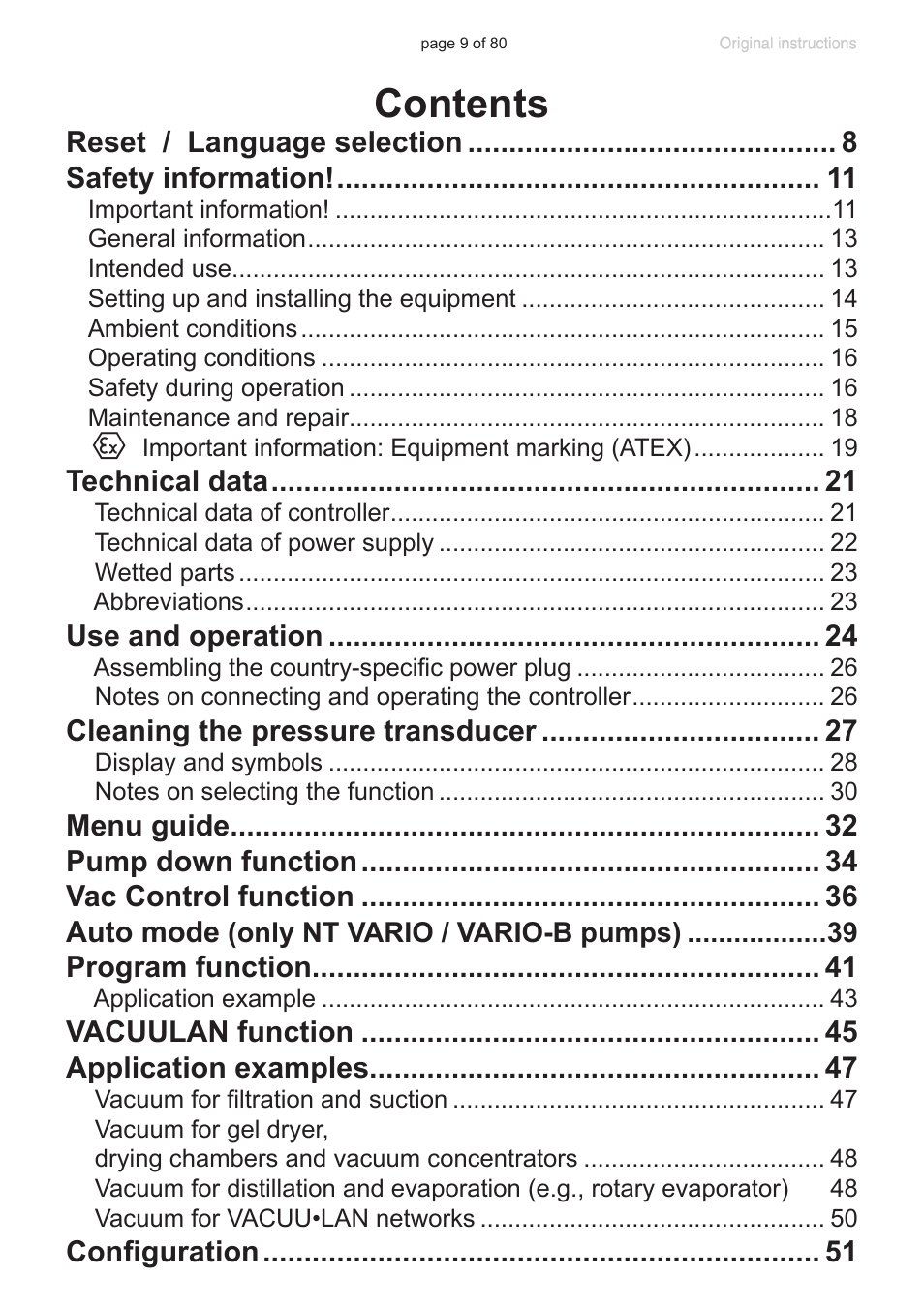 VACUUBRAND CVC 3000 User Manual | Page 9 / 80