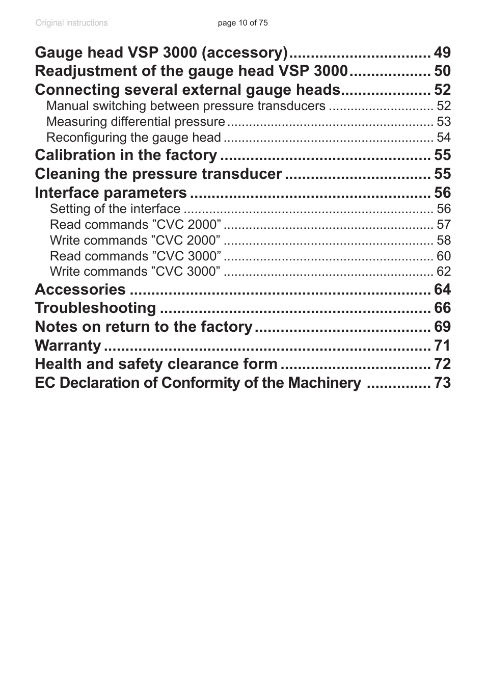 VACUUBRAND CVC 3000 E User Manual | Page 10 / 75