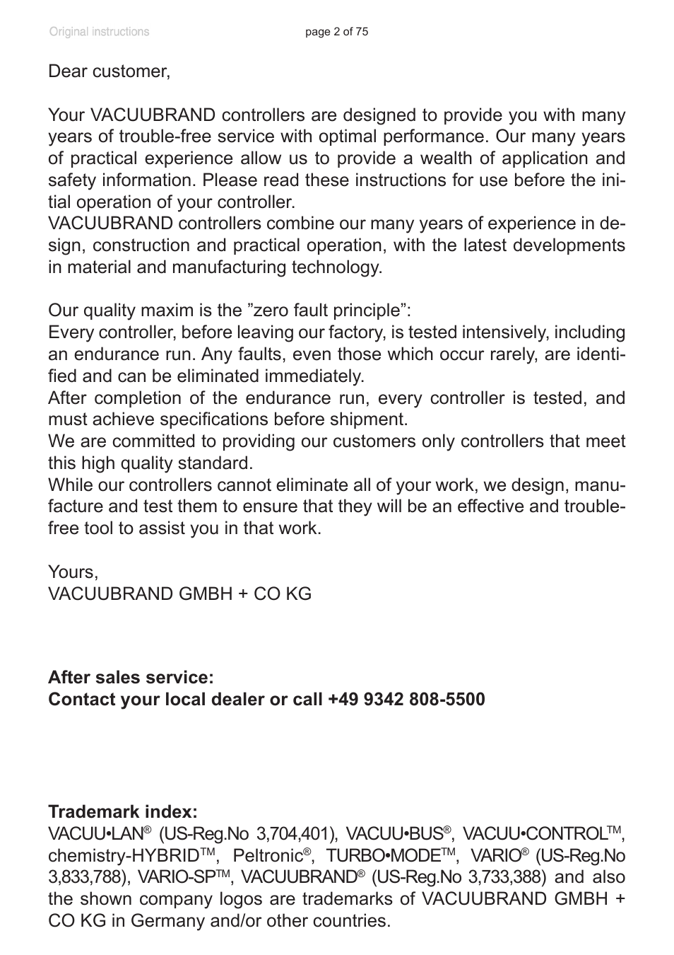 VACUUBRAND CVC 3000 E User Manual | Page 2 / 75