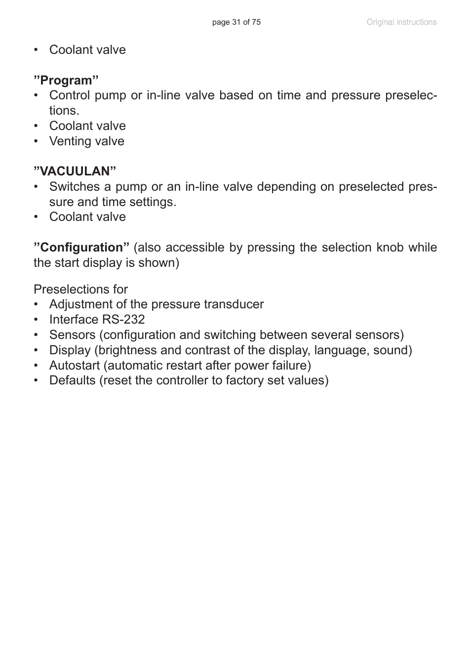 VACUUBRAND CVC 3000 E User Manual | Page 31 / 75