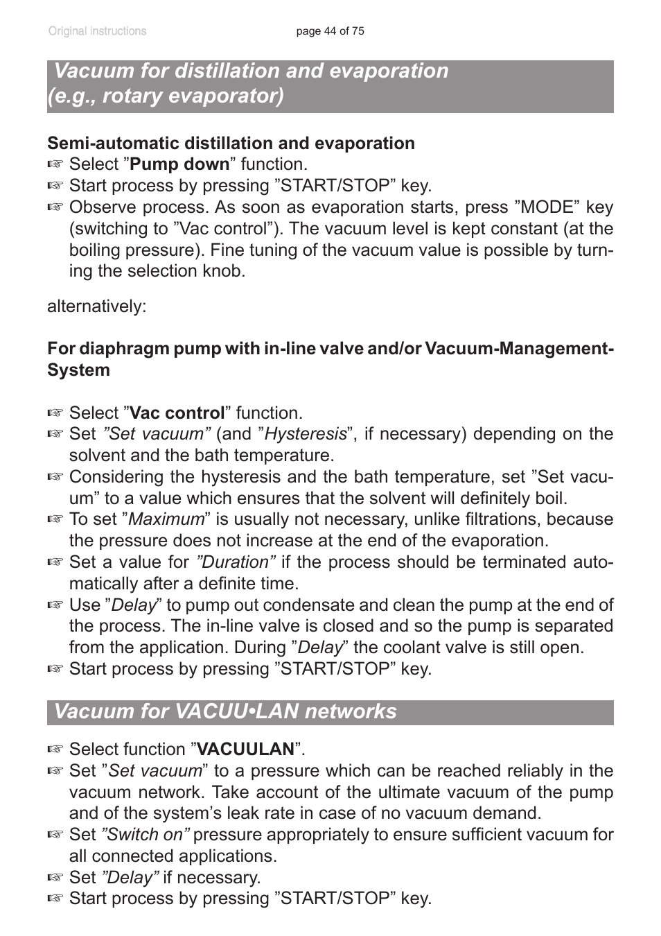 Vacuum for vacuu•lan networks | VACUUBRAND CVC 3000 E User Manual | Page 44 / 75