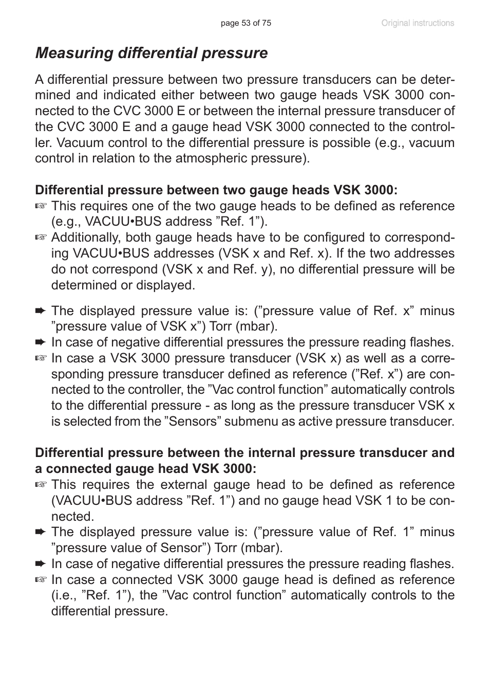 Measuring differential pressure | VACUUBRAND CVC 3000 E User Manual | Page 53 / 75