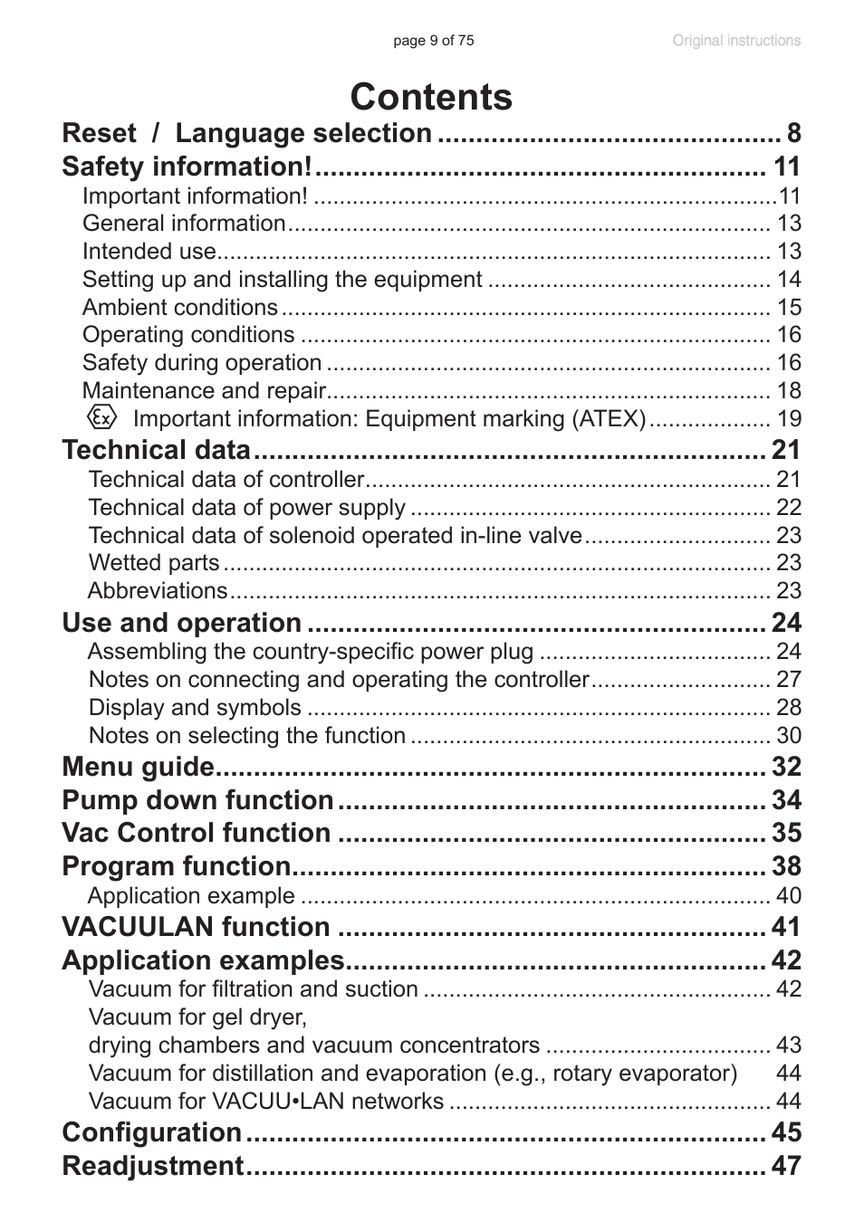 VACUUBRAND CVC 3000 E User Manual | Page 9 / 75