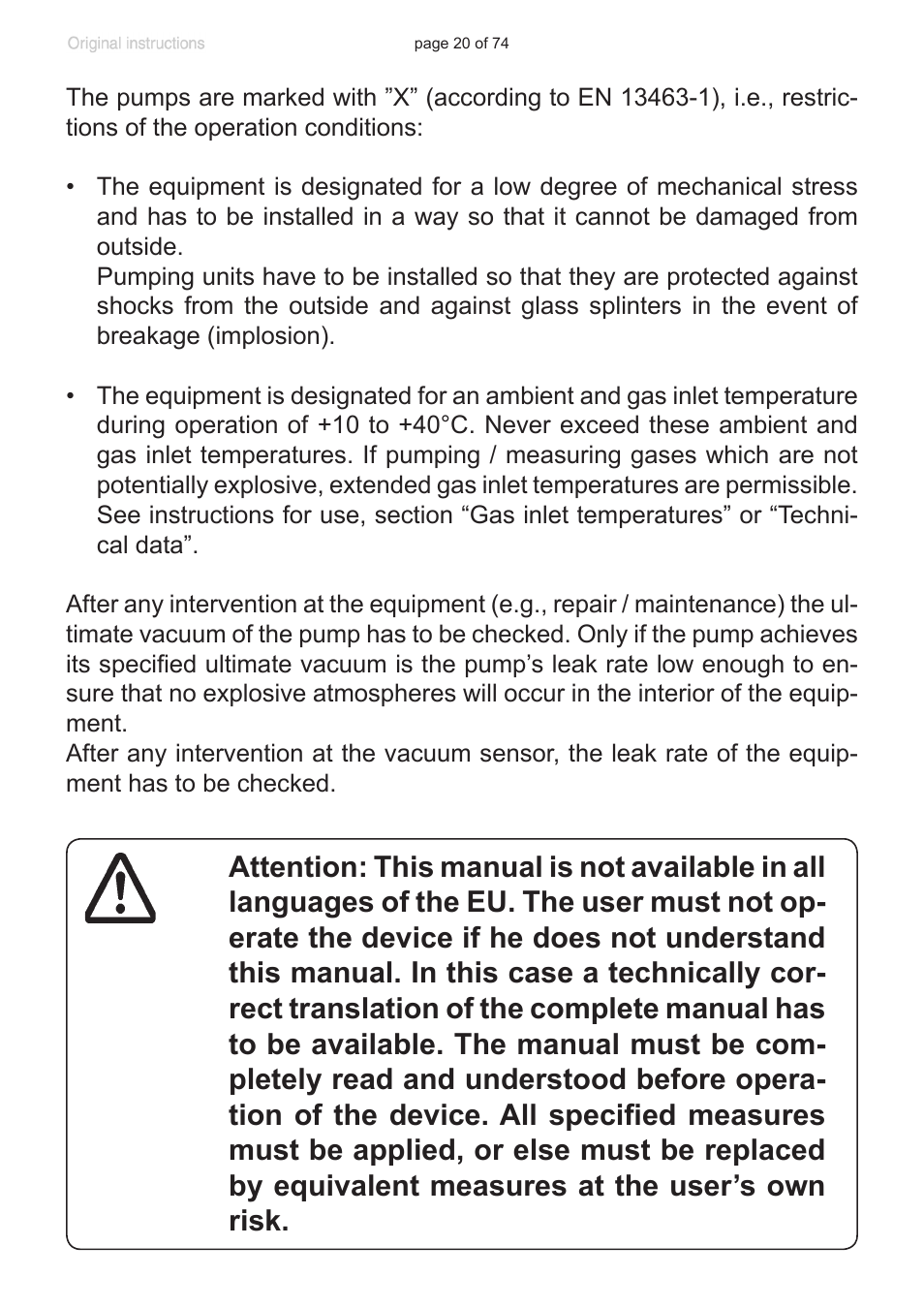 VACUUBRAND CVC 3000 detect User Manual | Page 20 / 74