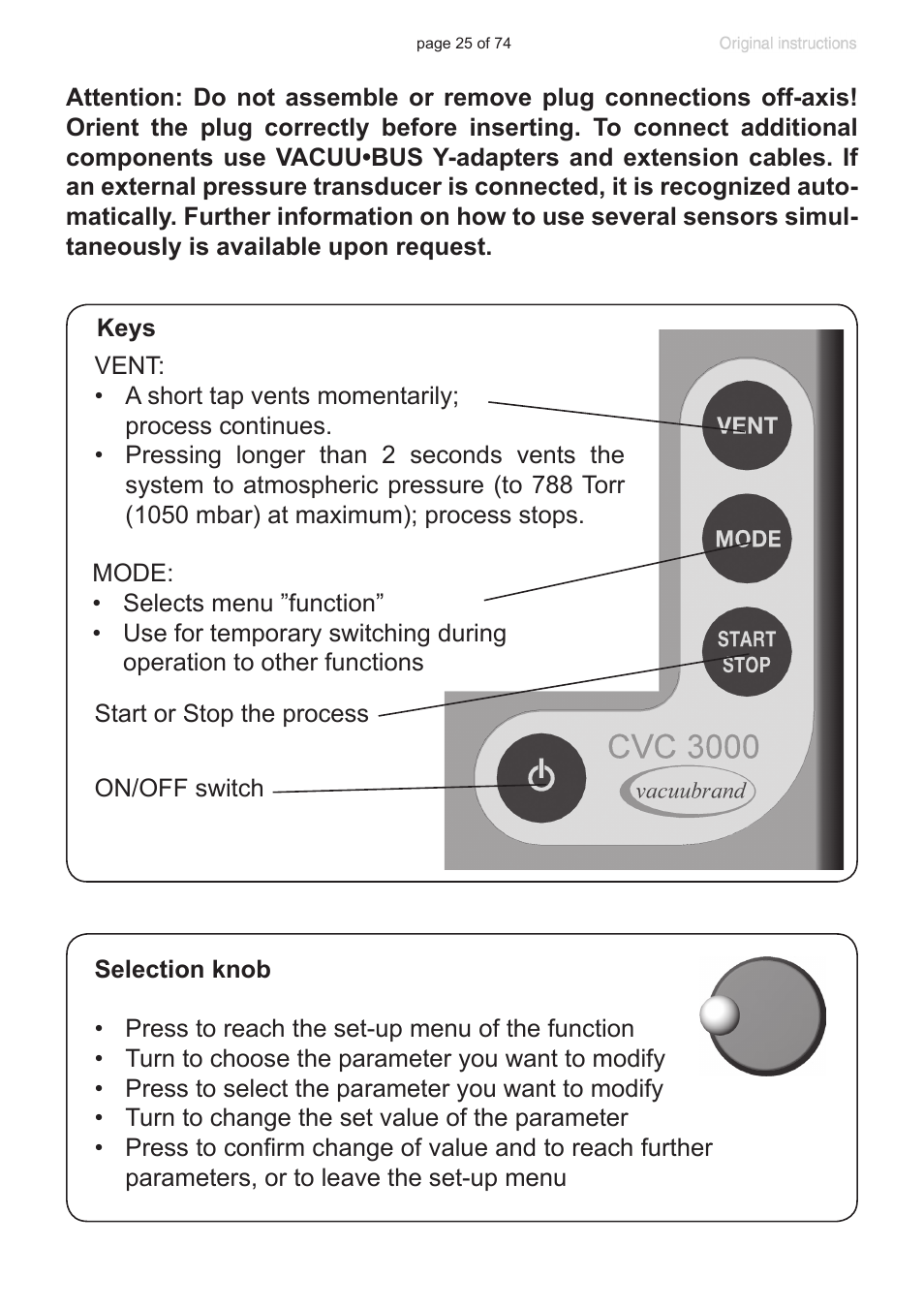 VACUUBRAND CVC 3000 detect User Manual | Page 25 / 74