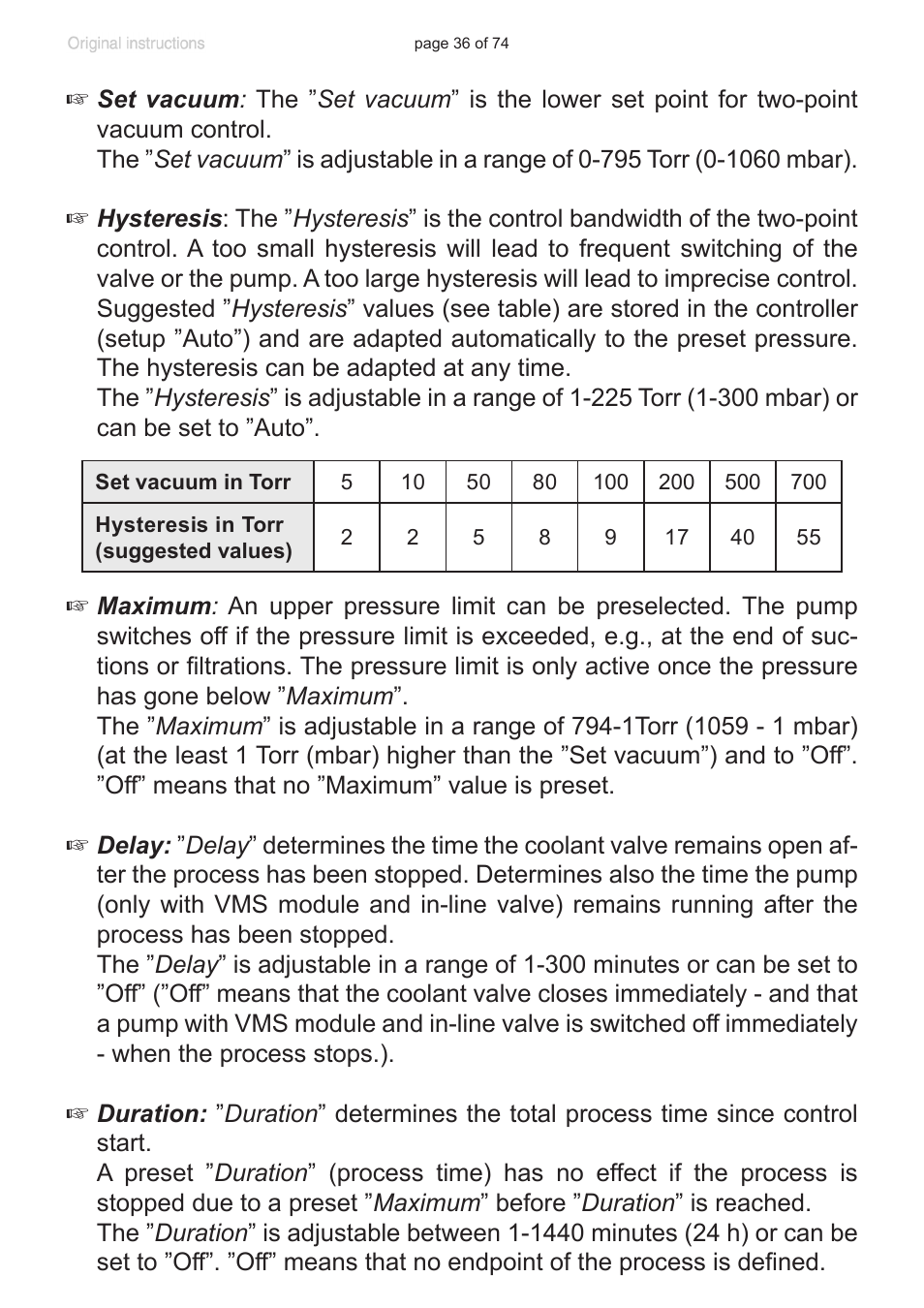 VACUUBRAND CVC 3000 detect User Manual | Page 36 / 74