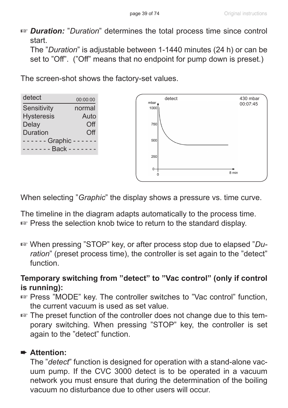 VACUUBRAND CVC 3000 detect User Manual | Page 39 / 74