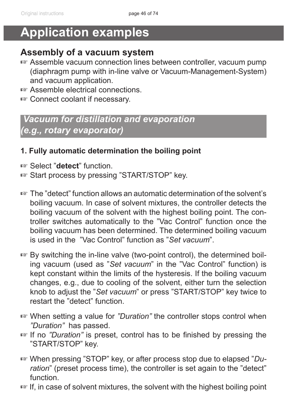 Application examples, Assembly of a vacuum system | VACUUBRAND CVC 3000 detect User Manual | Page 46 / 74