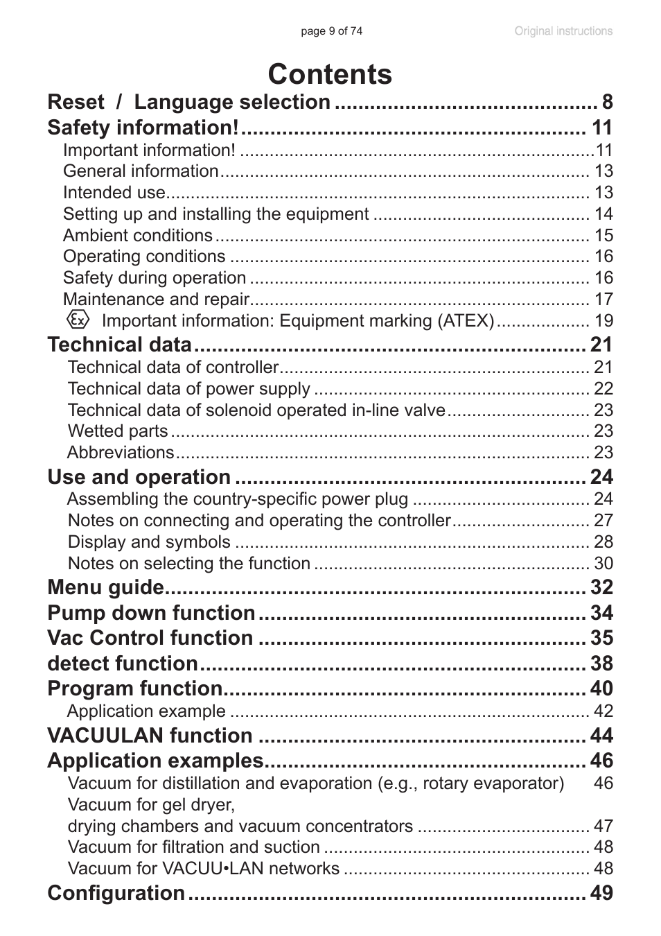 VACUUBRAND CVC 3000 detect User Manual | Page 9 / 74