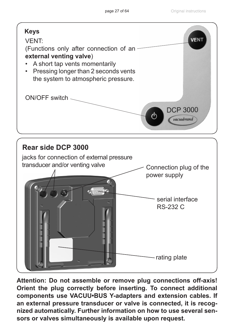 VACUUBRAND DCP 3000 User Manual | Page 27 / 64