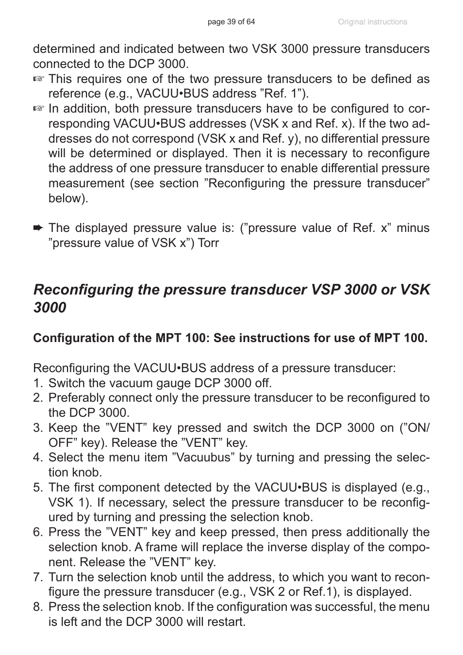 VACUUBRAND DCP 3000 User Manual | Page 39 / 64