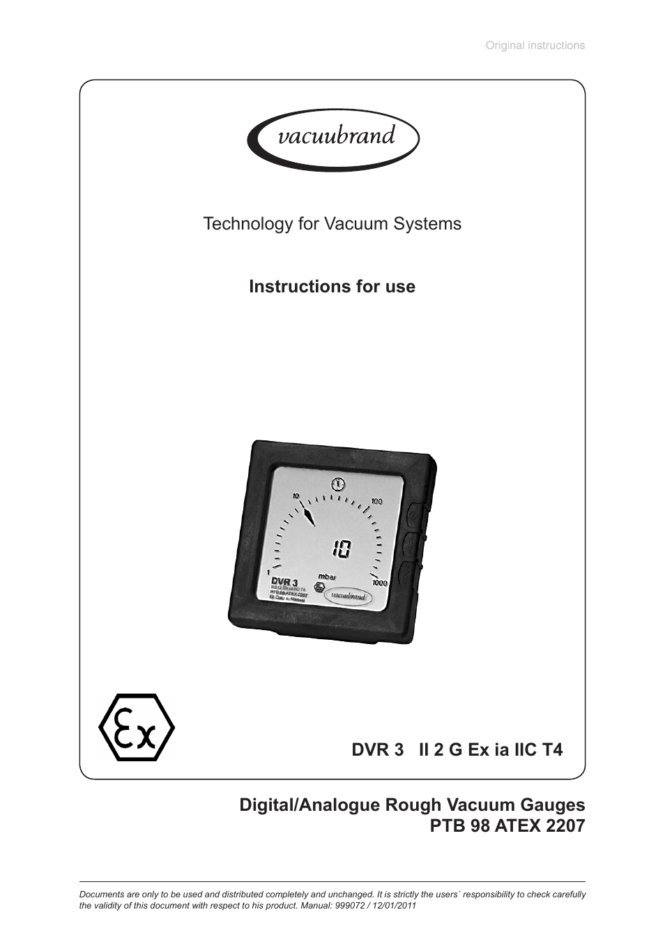 VACUUBRAND DVR 3 User Manual | 18 pages