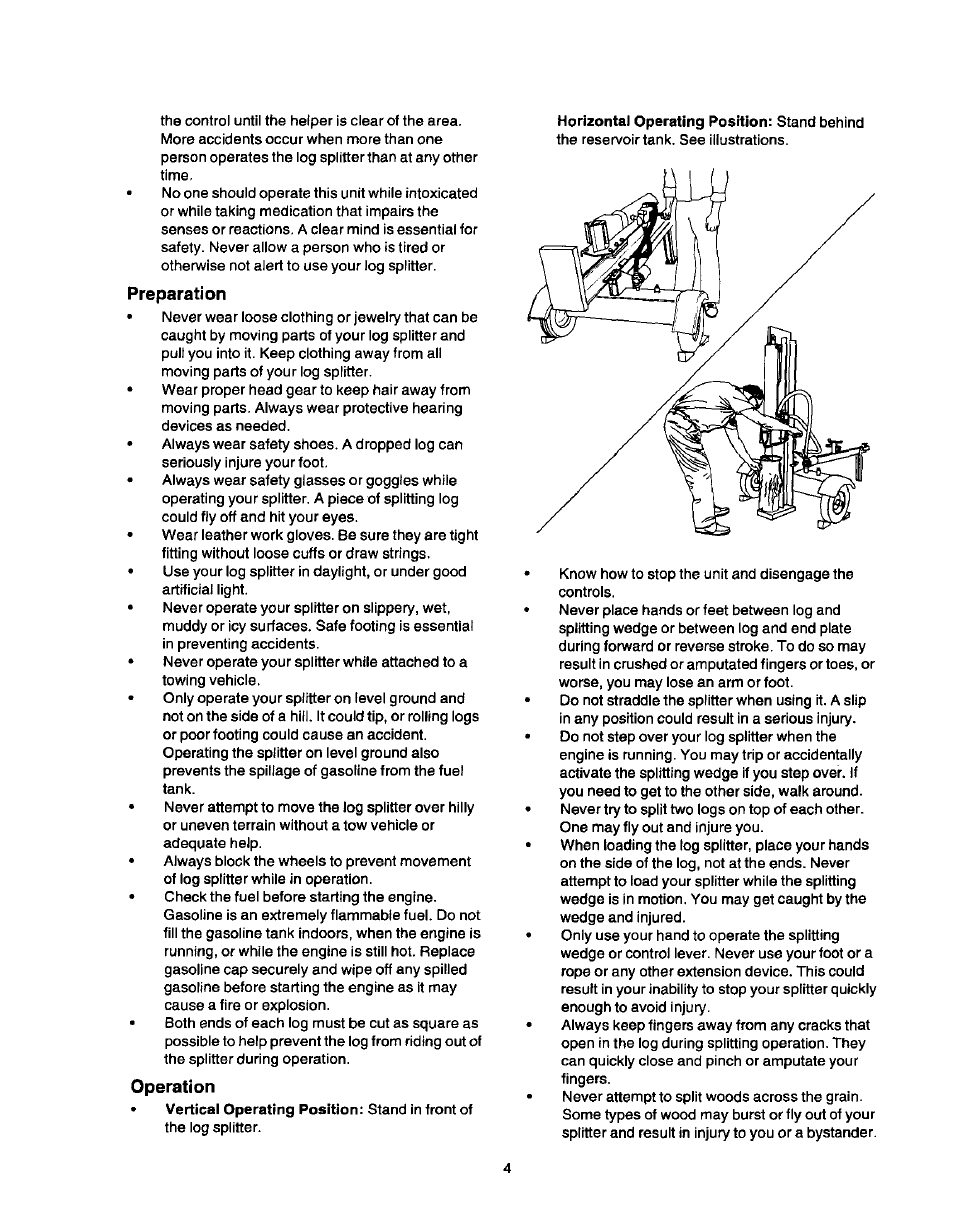Preparation, Operation | Craftsman 247.79452 User Manual | Page 4 / 27