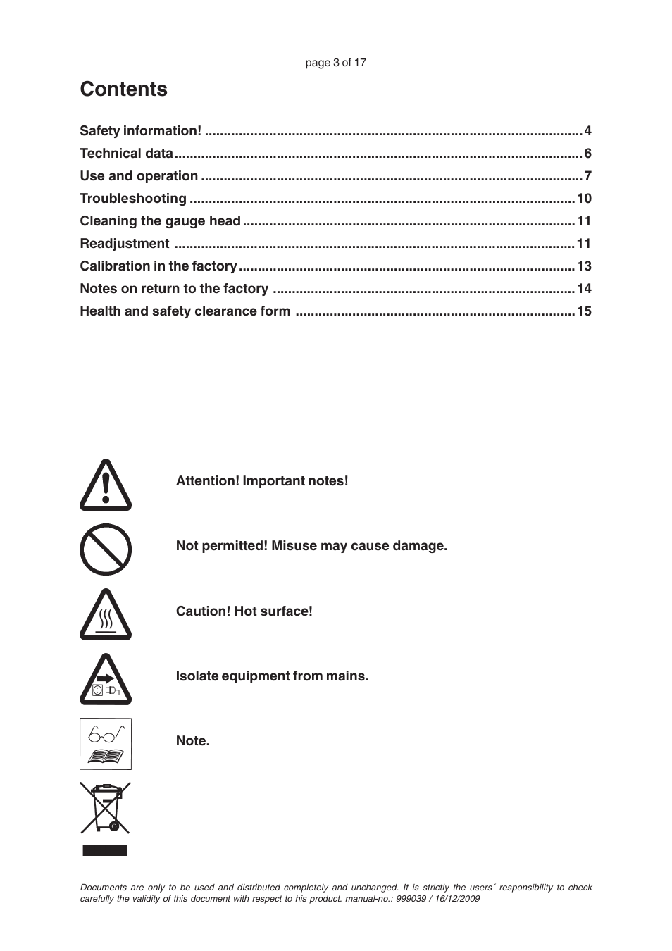 VACUUBRAND VAP 5 User Manual | Page 3 / 17