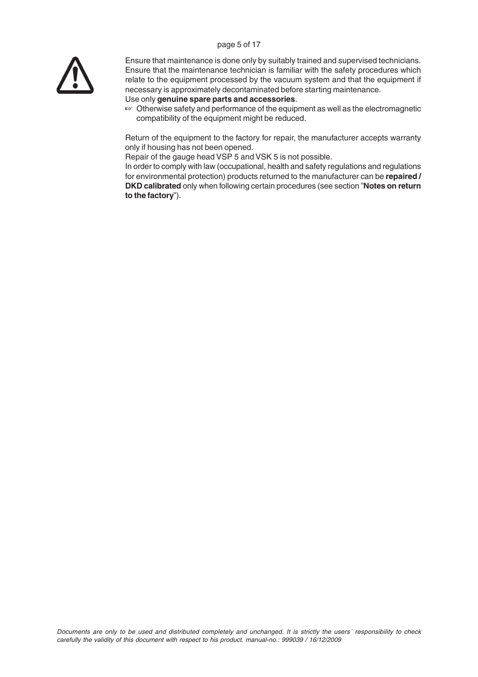 VACUUBRAND VAP 5 User Manual | Page 5 / 17