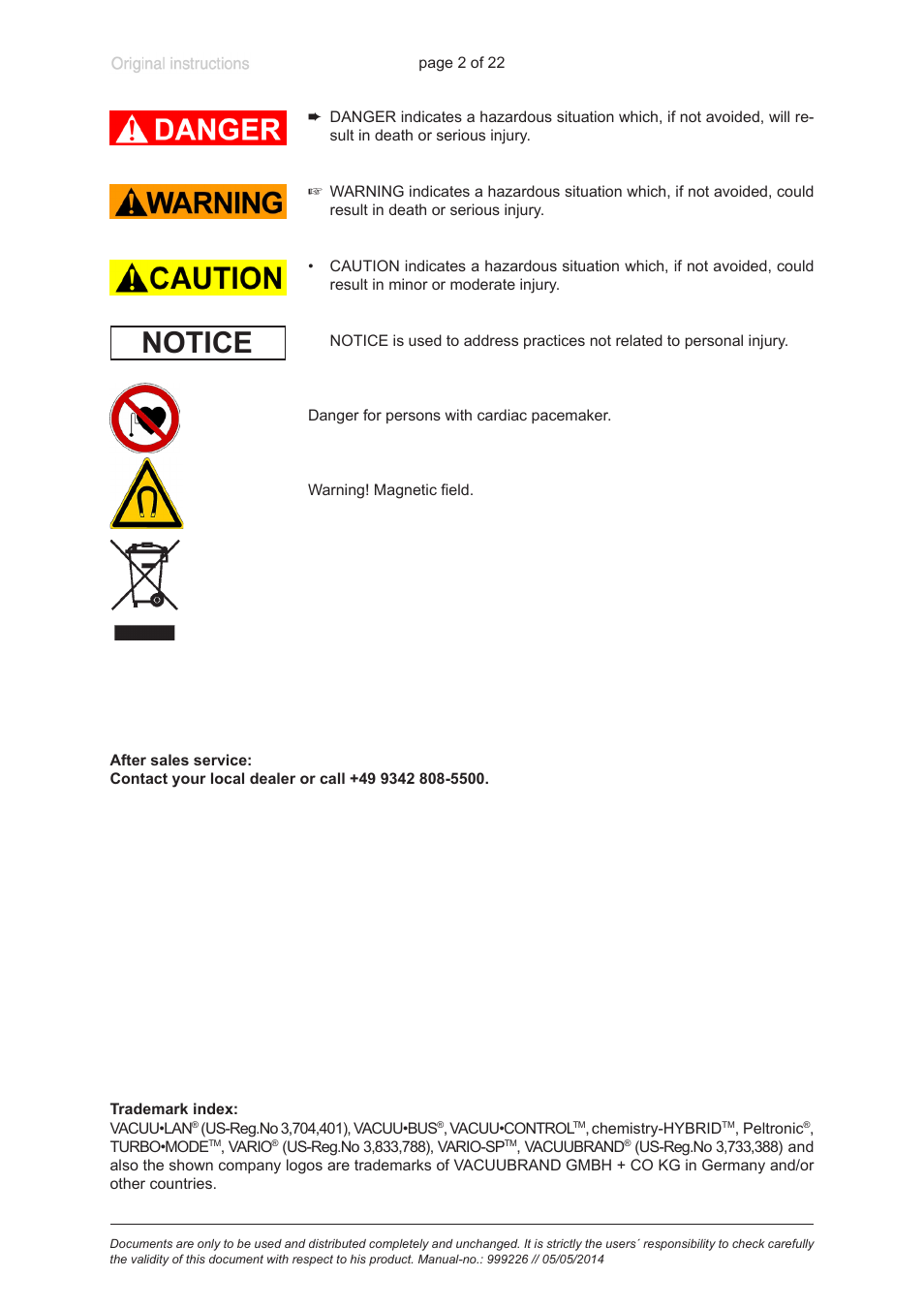 Notice | VACUUBRAND MPT 200 User Manual | Page 2 / 22