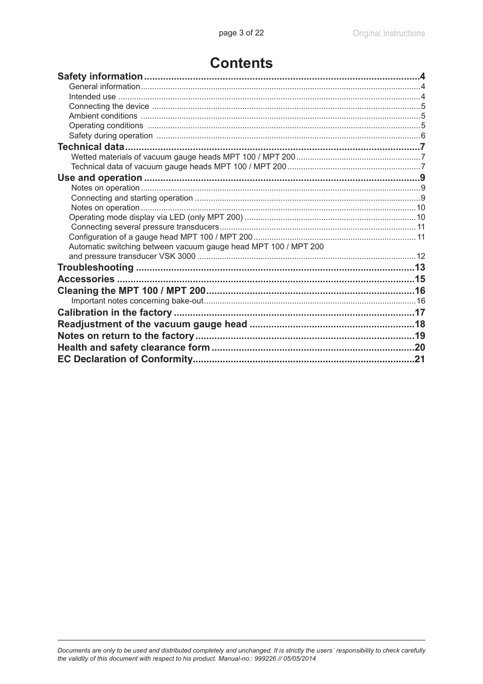 VACUUBRAND MPT 200 User Manual | Page 3 / 22