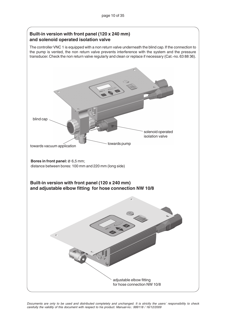 VACUUBRAND VNC 1 User Manual | Page 10 / 35