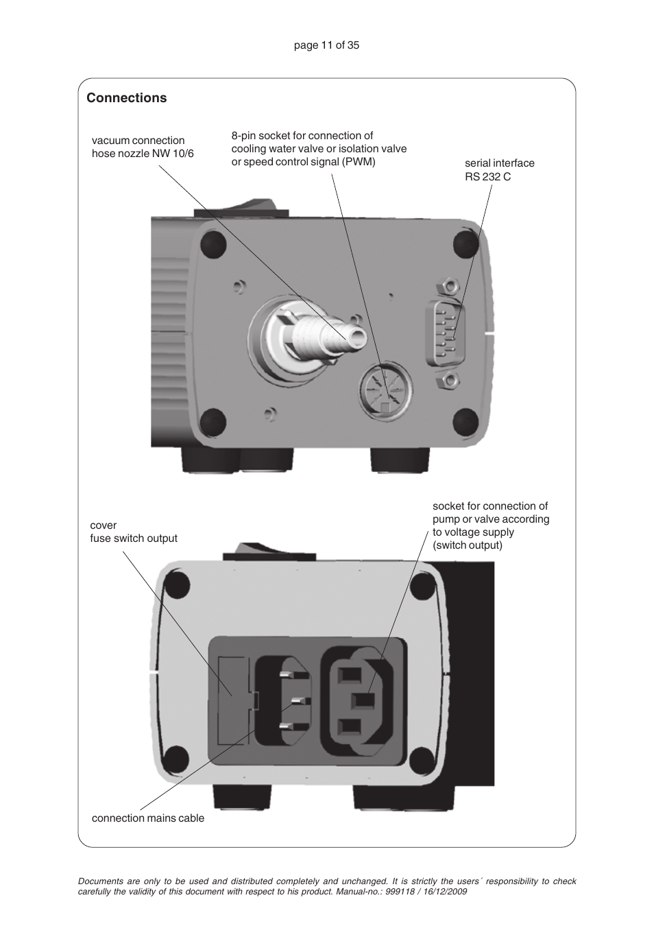 VACUUBRAND VNC 1 User Manual | Page 11 / 35