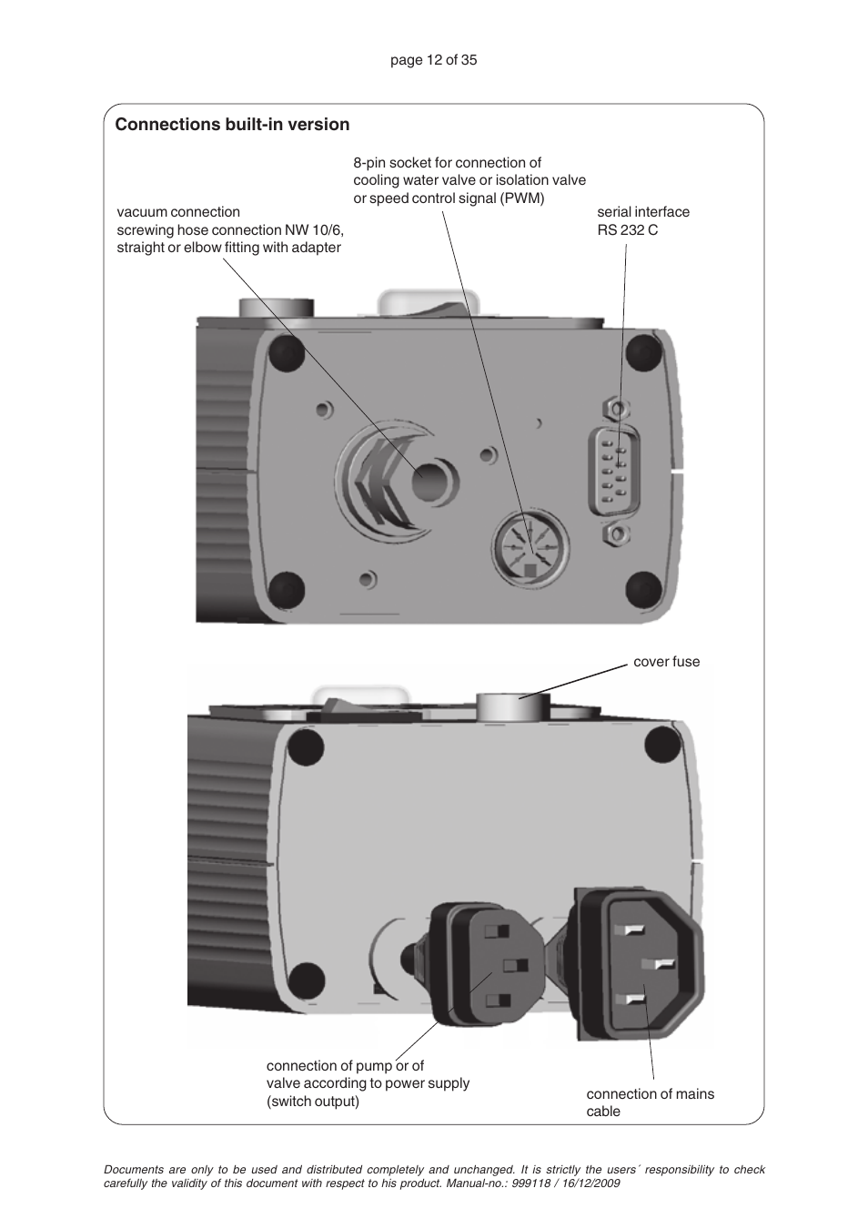 VACUUBRAND VNC 1 User Manual | Page 12 / 35