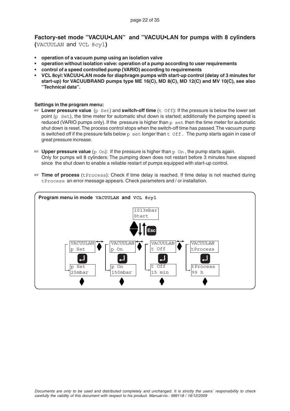 VACUUBRAND VNC 1 User Manual | Page 22 / 35