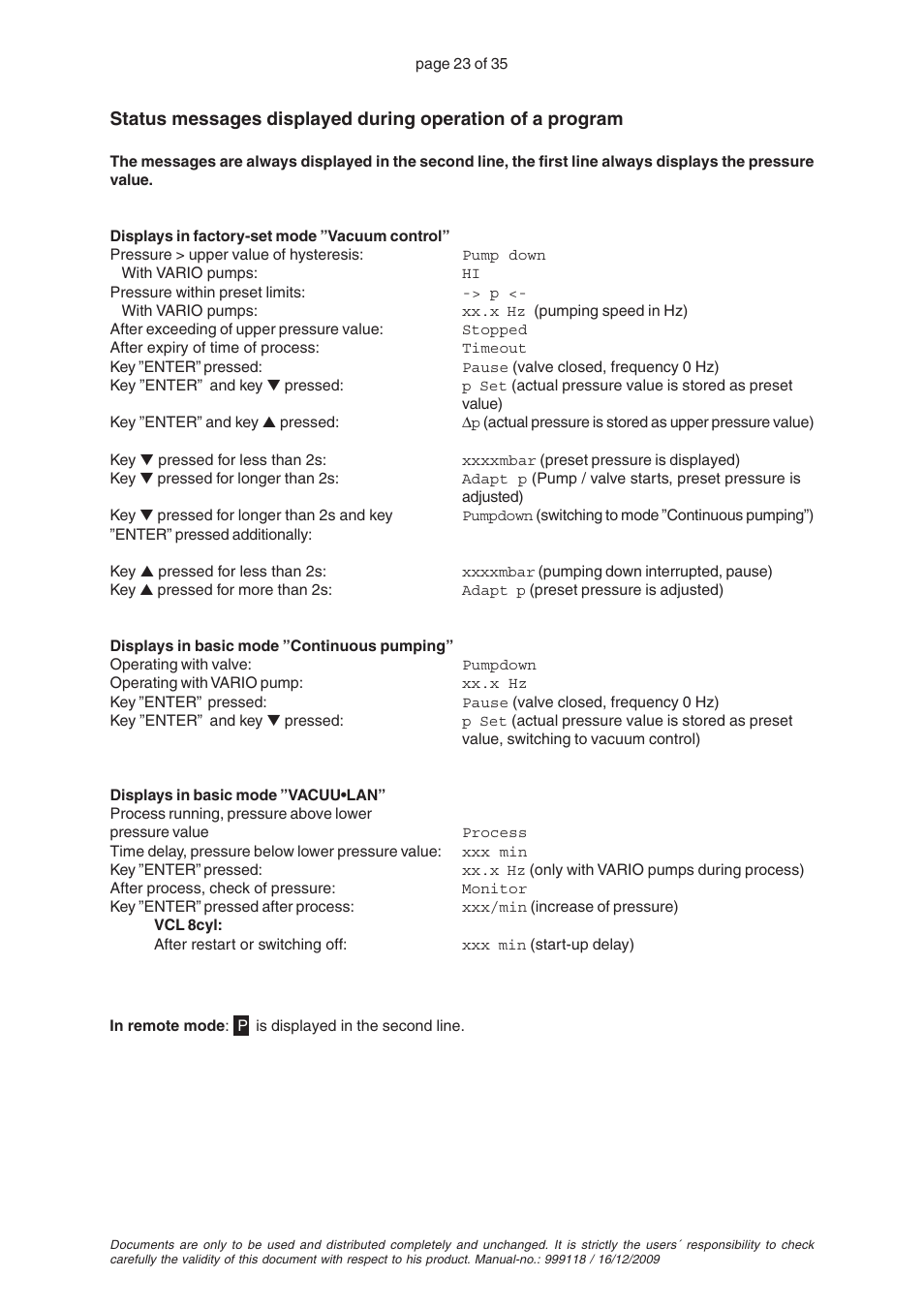 VACUUBRAND VNC 1 User Manual | Page 23 / 35