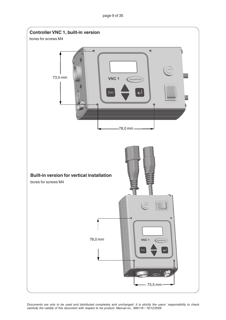 VACUUBRAND VNC 1 User Manual | Page 9 / 35